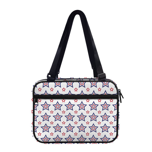 4th of July USA Star Pattern Print Double Strap Bible Bag