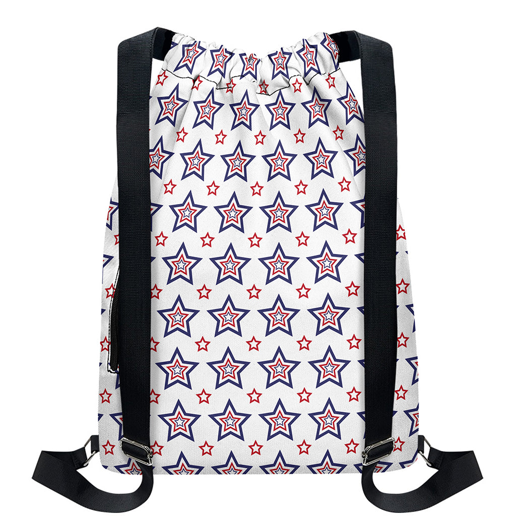 4th of July USA Star Pattern Print Drawstring Backpack