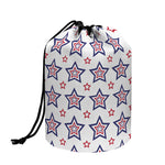 4th of July USA Star Pattern Print Drawstring Makeup Bag