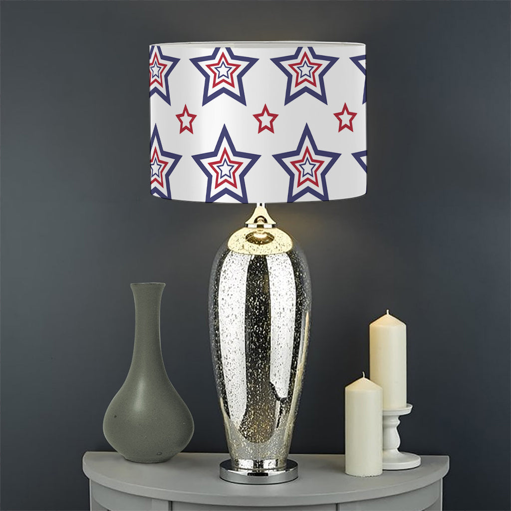 4th of July USA Star Pattern Print Drum Lamp Shade