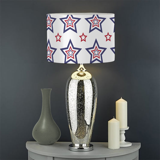 4th of July USA Star Pattern Print Drum Lamp Shade