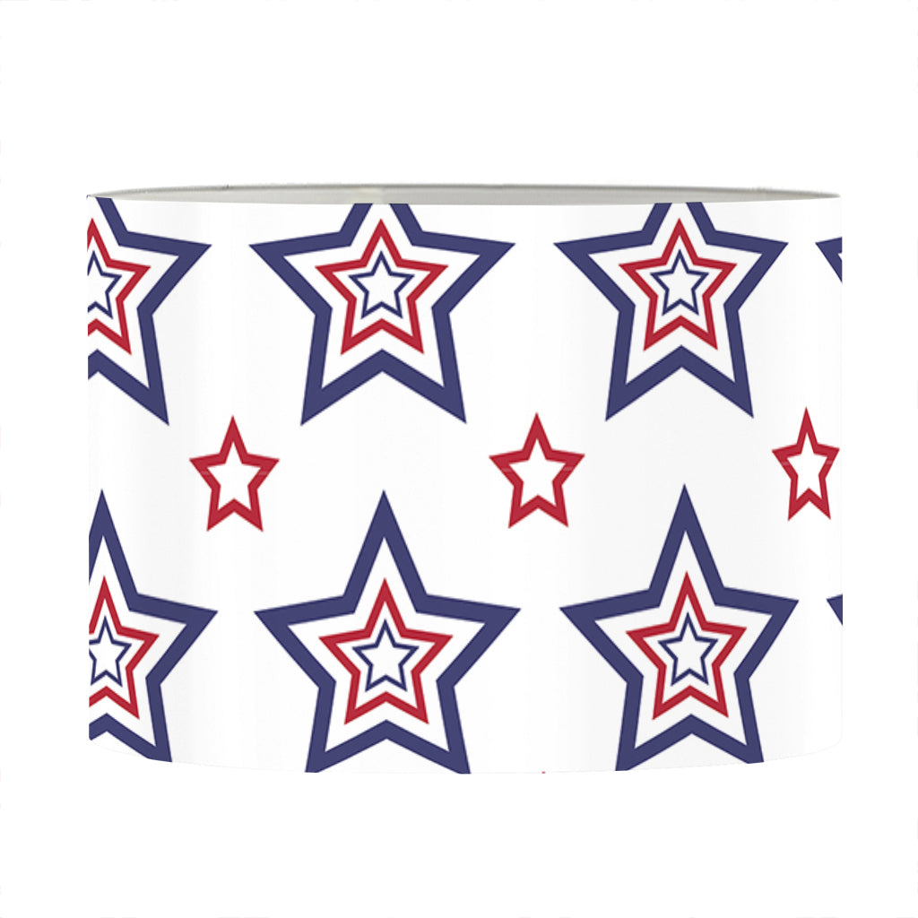 4th of July USA Star Pattern Print Drum Lamp Shade