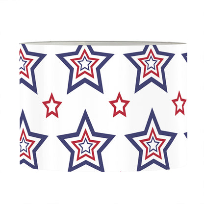 4th of July USA Star Pattern Print Drum Lamp Shade