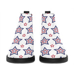 4th of July USA Star Pattern Print Flat Ankle Boots