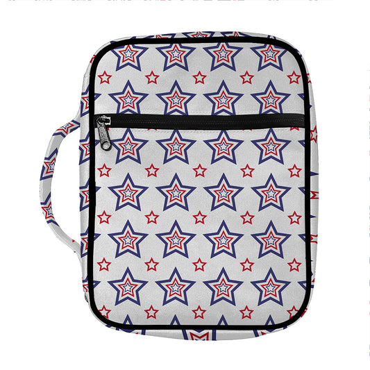 4th of July USA Star Pattern Print Front Pocket Bible Bag