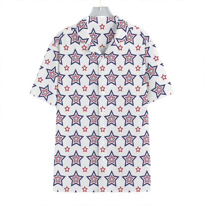 4th of July USA Star Pattern Print Hawaiian Shirt