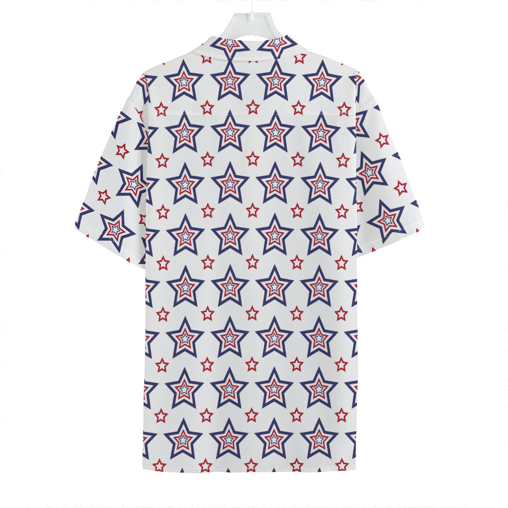 4th of July USA Star Pattern Print Hawaiian Shirt