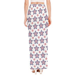 4th of July USA Star Pattern Print High Slit Maxi Skirt