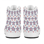 4th of July USA Star Pattern Print High Top Leather Sneakers