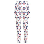 4th of July USA Star Pattern Print High-Waisted Pocket Leggings