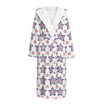 4th of July USA Star Pattern Print Hooded Bathrobe