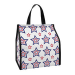 4th of July USA Star Pattern Print Insulated Lunch Tote