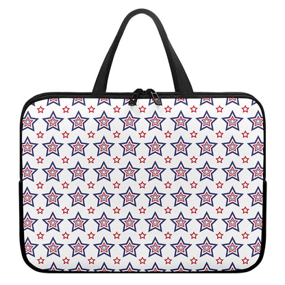 4th of July USA Star Pattern Print Laptop Sleeve With Handle