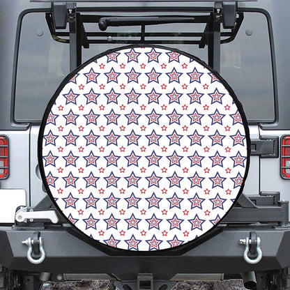 4th of July USA Star Pattern Print Leather Spare Tire Cover