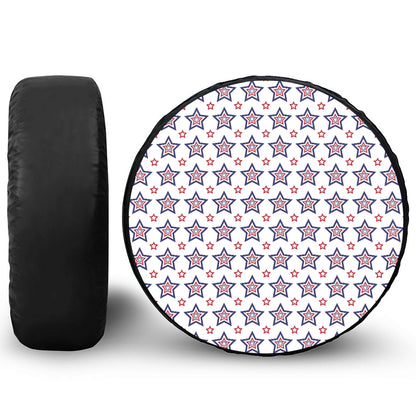 4th of July USA Star Pattern Print Leather Spare Tire Cover