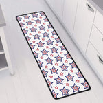 4th of July USA Star Pattern Print Long Kitchen Mat