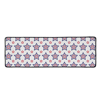 4th of July USA Star Pattern Print Long Kitchen Mat