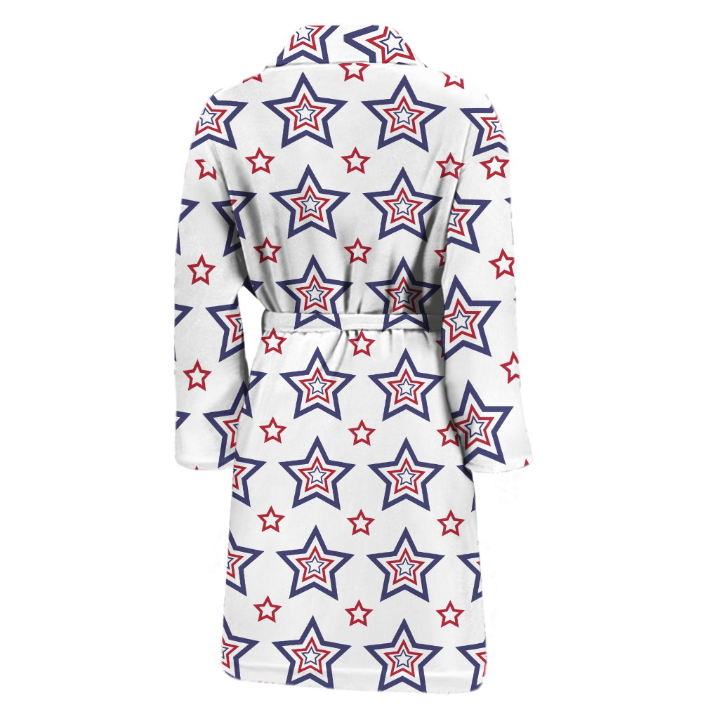 4th of July USA Star Pattern Print Men's Bathrobe