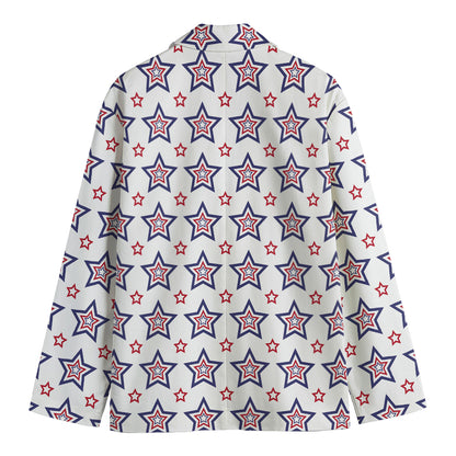 4th of July USA Star Pattern Print Men's Blazer