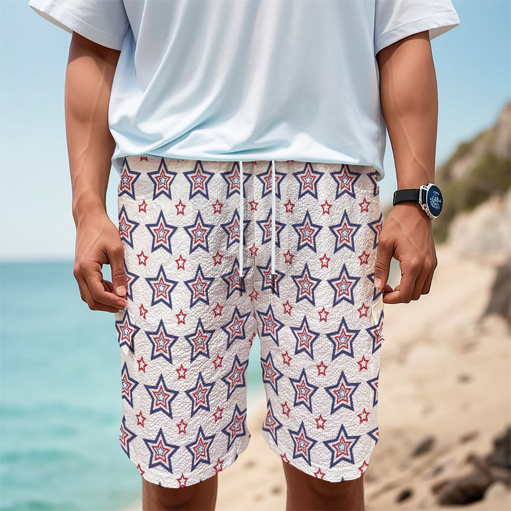 4th of July USA Star Pattern Print Men's Cargo Shorts