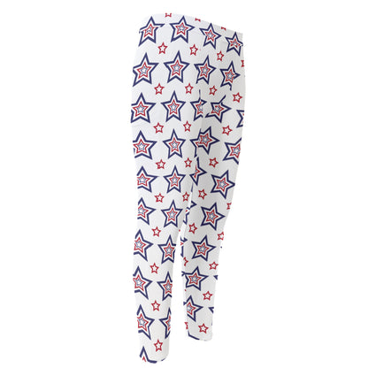 4th of July USA Star Pattern Print Men's Compression Pants