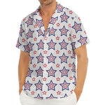 4th of July USA Star Pattern Print Men's Deep V-Neck Shirt
