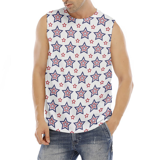 4th of July USA Star Pattern Print Men's Fitness Tank Top