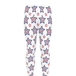 4th of July USA Star Pattern Print Men's leggings
