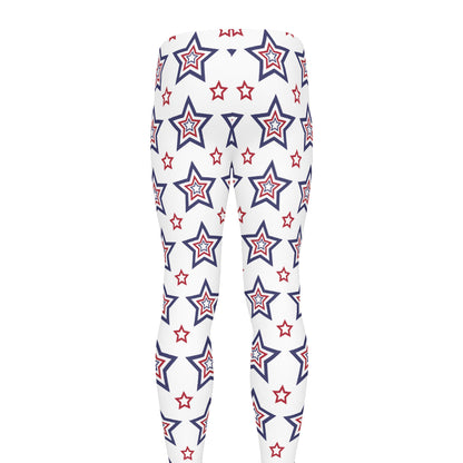 4th of July USA Star Pattern Print Men's leggings