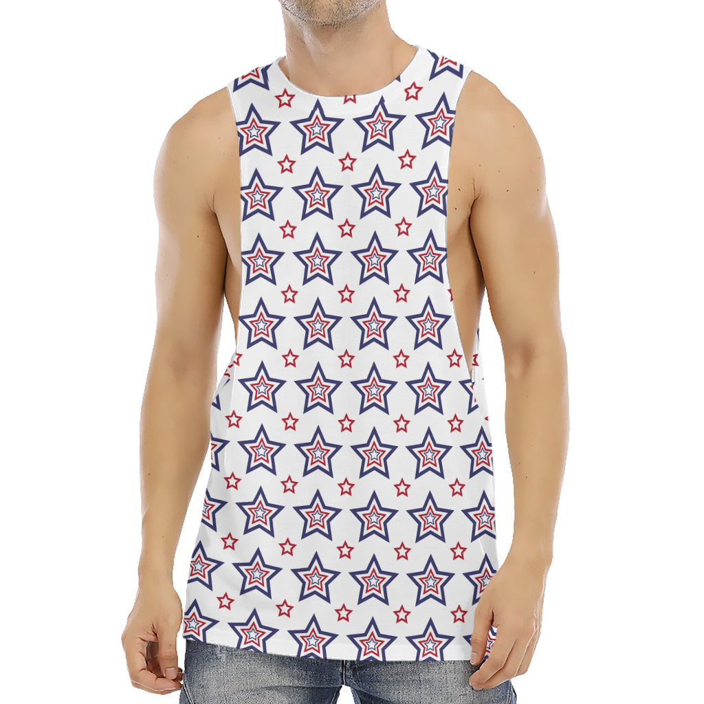 4th of July USA Star Pattern Print Men's Muscle Tank Top