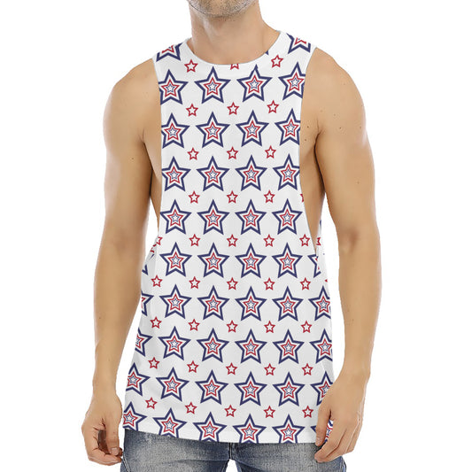 4th of July USA Star Pattern Print Men's Muscle Tank Top