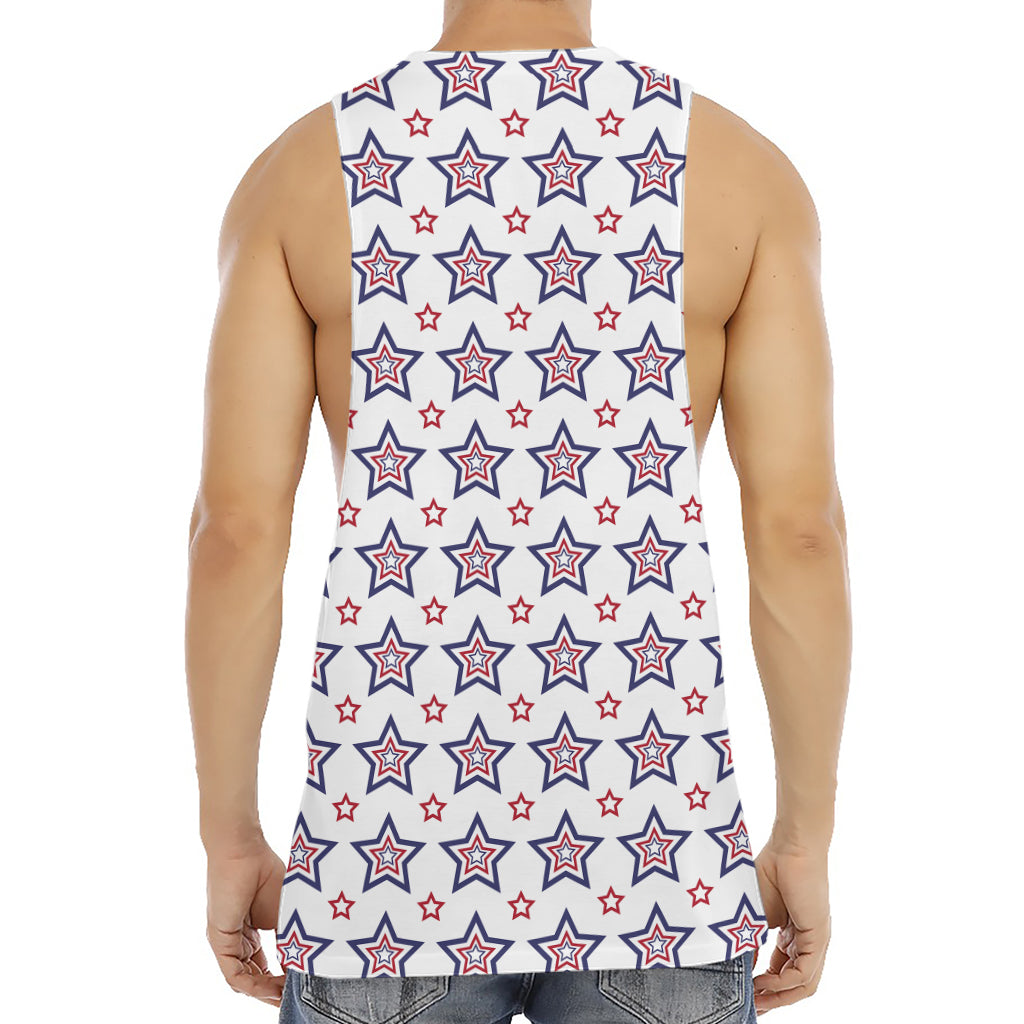 4th of July USA Star Pattern Print Men's Muscle Tank Top