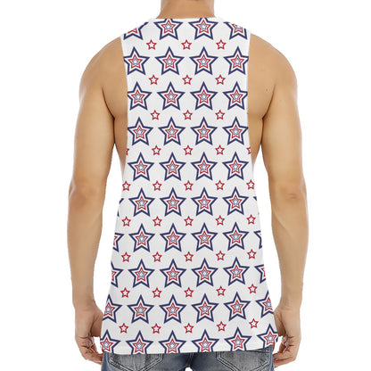 4th of July USA Star Pattern Print Men's Muscle Tank Top
