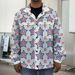 4th of July USA Star Pattern Print Men's Shirt Jacket