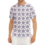 4th of July USA Star Pattern Print Men's Short Sleeve Rash Guard