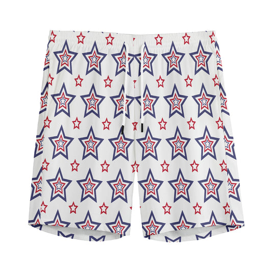4th of July USA Star Pattern Print Men's Sports Shorts