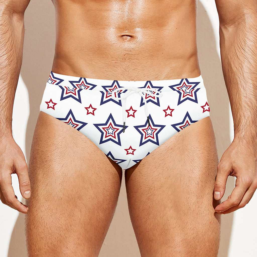 4th of July USA Star Pattern Print Men's Swim Briefs