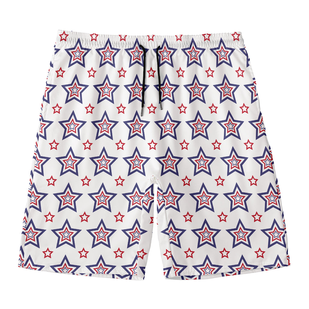 4th of July USA Star Pattern Print Men's Swim Trunks