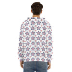 4th of July USA Star Pattern Print Men's Velvet Pullover Hoodie