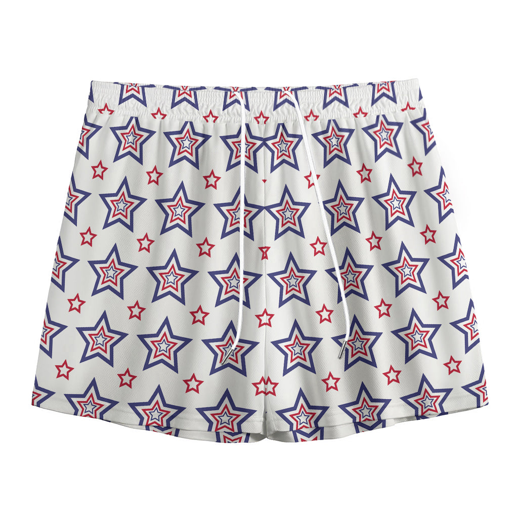 4th of July USA Star Pattern Print Mesh Shorts