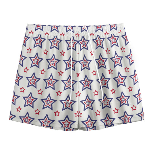 4th of July USA Star Pattern Print Mesh Shorts