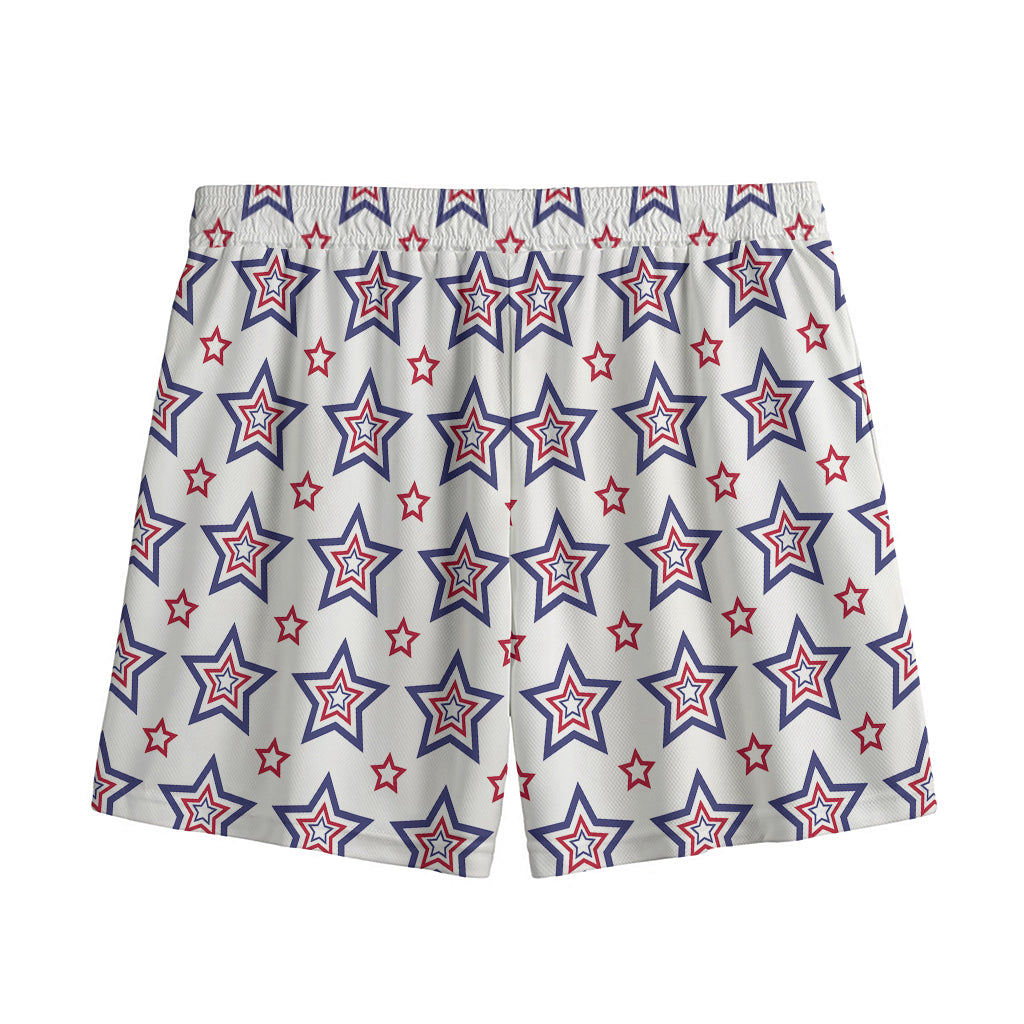 4th of July USA Star Pattern Print Mesh Shorts