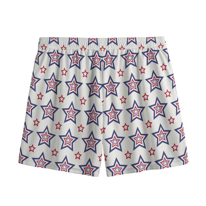 4th of July USA Star Pattern Print Mesh Shorts