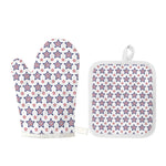 4th of July USA Star Pattern Print Oven Mitt And Pot Holder Set