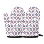 4th of July USA Star Pattern Print Oven Mitts