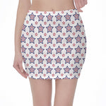 4th of July USA Star Pattern Print Pencil Mini Skirt