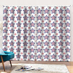 4th of July USA Star Pattern Print Pencil Pleat Curtains