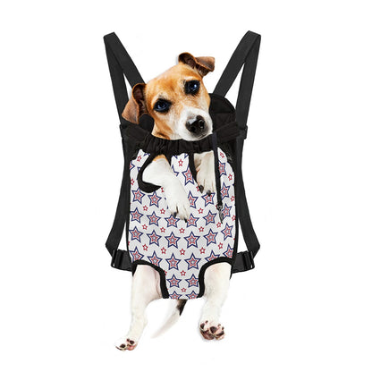 4th of July USA Star Pattern Print Pet Carrier Backpack