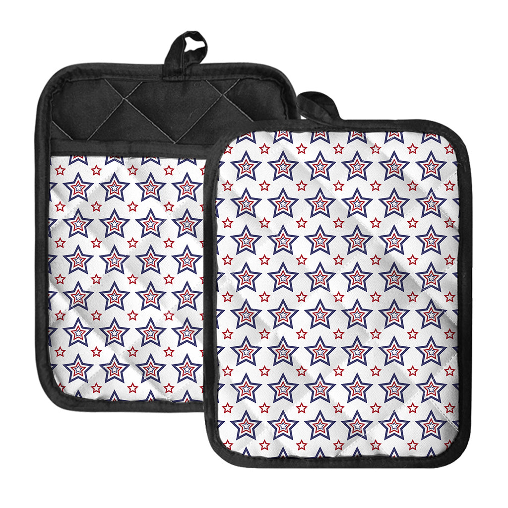4th of July USA Star Pattern Print Pot Holders With Pocket
