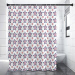 4th of July USA Star Pattern Print Premium Shower Curtain